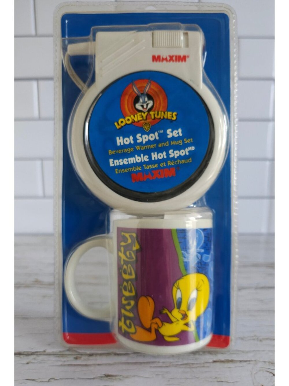 Vintage Hot Spot Beverage Warmer And Mug Set With Tweety Bird